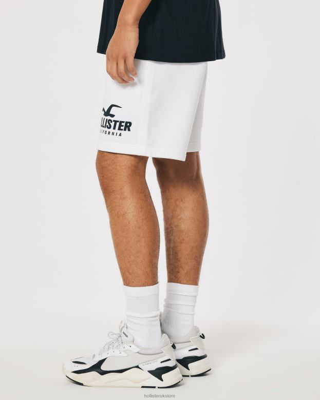 Bottoms Hollister Men Fleece Logo Graphic Shorts 9\\ 488201164 White